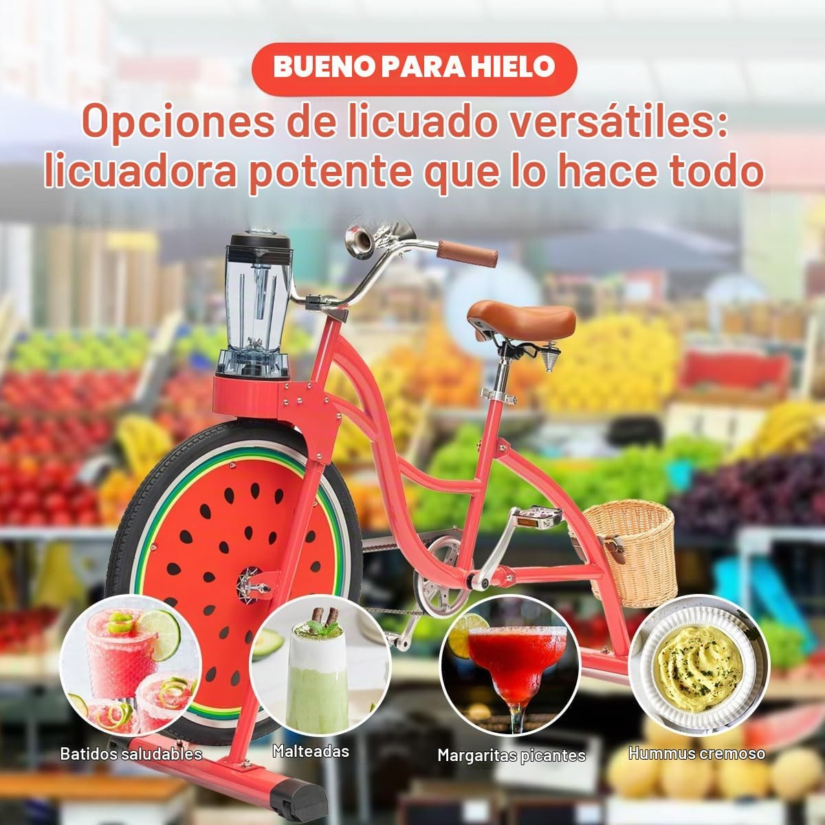 Licuadora de bicicleta para fitness con pedal accionado miniatura 3