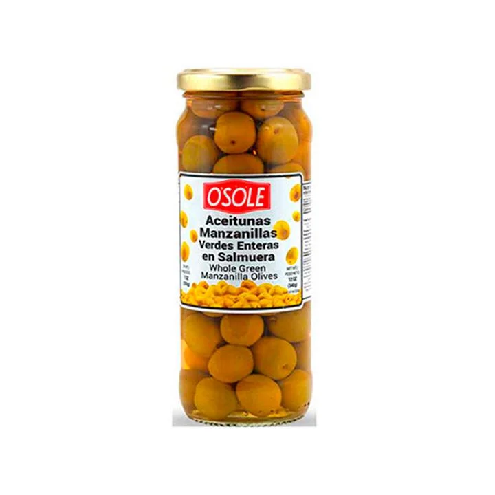 Aceitunas manzanillas verdes enteras osole 340 gr miniatura 2