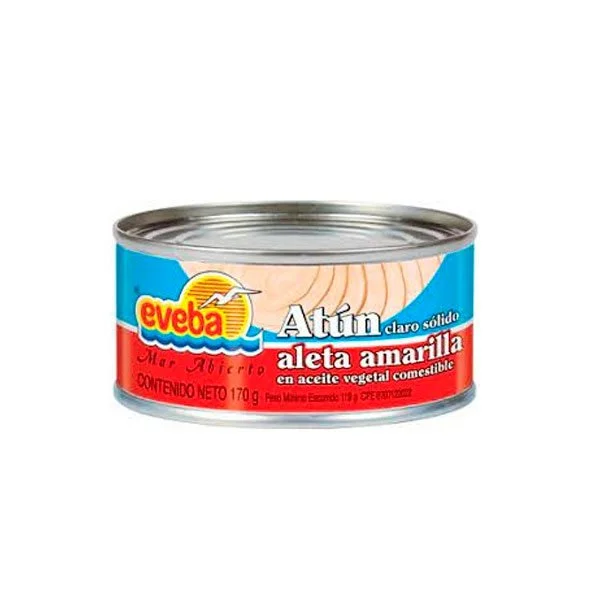 Atun en aceite vegetal aleta amarilla eveba 170 gr miniatura 2