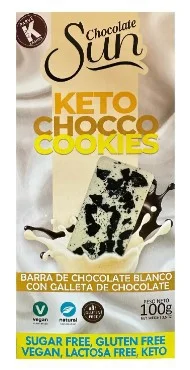 Chocolate blanco keto choco cookie sun 100g miniatura 2