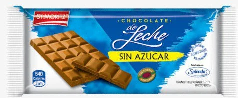 Chocolate de leche sin azucar c/splenda st. moritz 100 gr. miniatura 2
