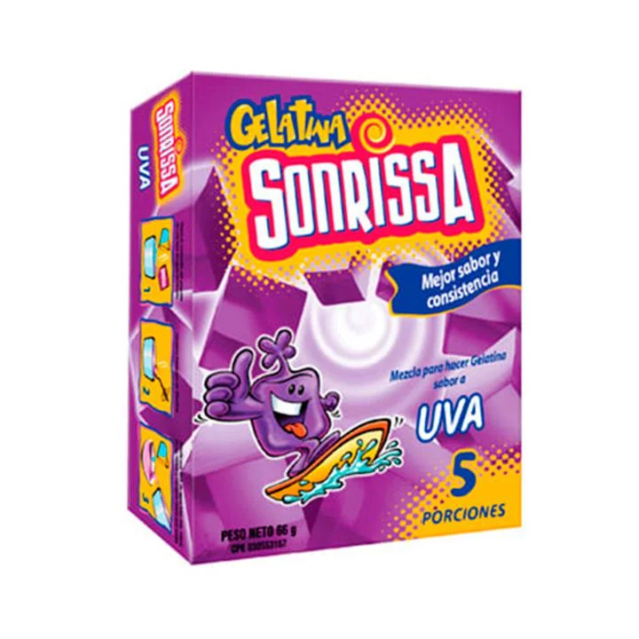 Gelatina de uva sonrissa 66 gr miniatura 1
