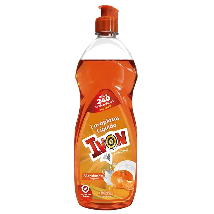 Lavaplatos liquido mandarina ivon 750 ml miniatura 1