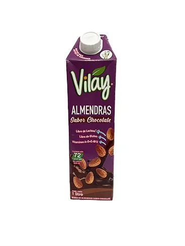 Leche de almendras sabor a chocolate vilay 1l miniatura 1