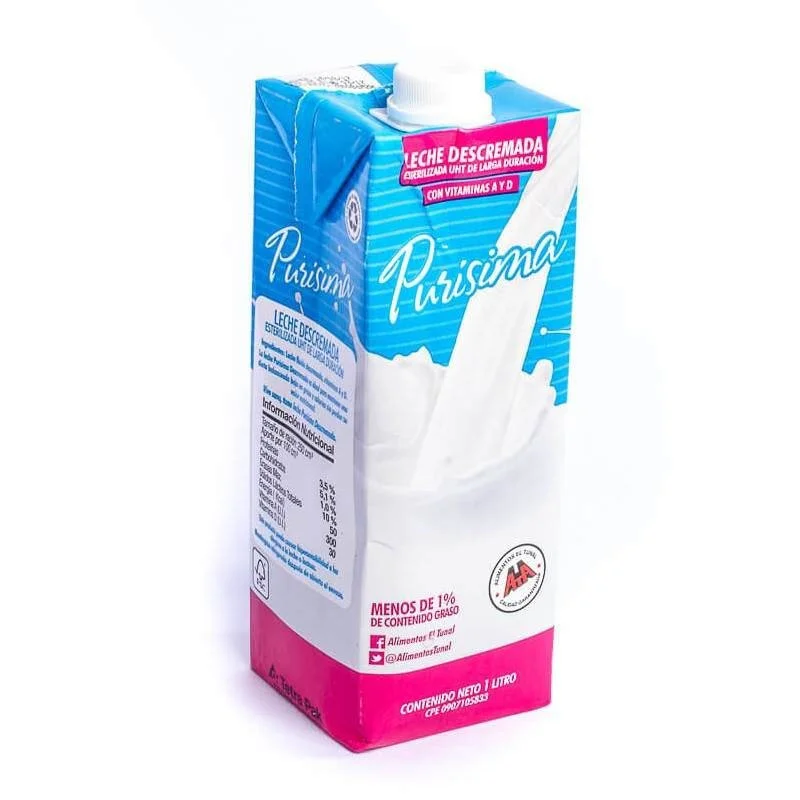 Leche descremada purisima 1 l (pvas002) 1x12 miniatura 2