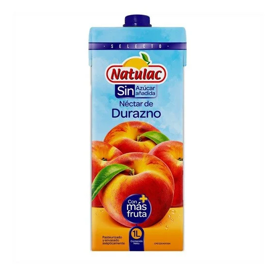 Nectar de durazno sin azucar natulac 1l miniatura 1
