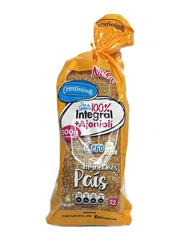Pan sandwich integral + ajonjoli crustissimo 500 gr miniatura 1