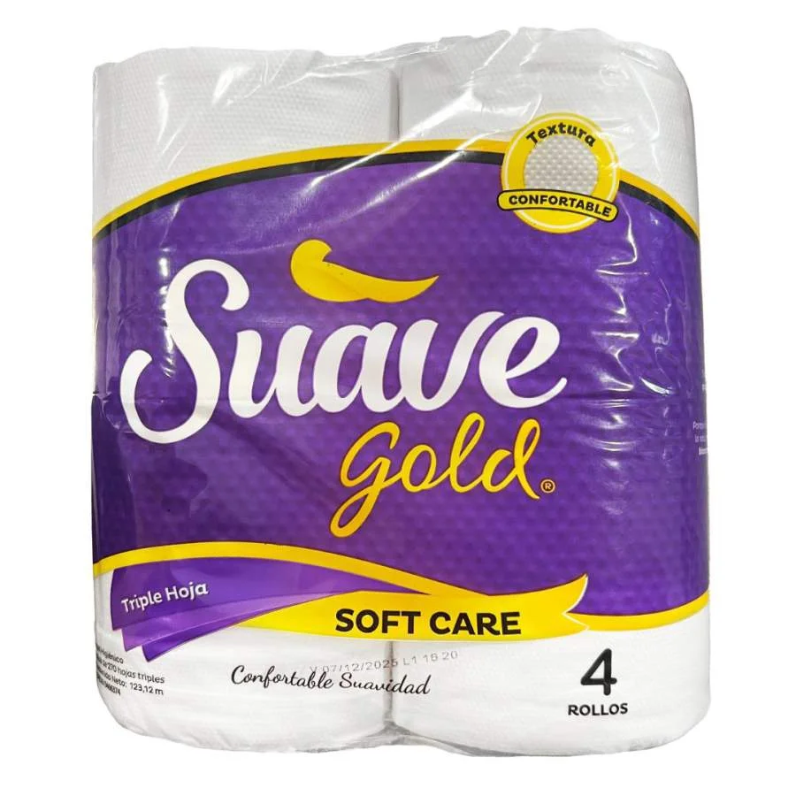 Papel higienico soft care suave gold 4 rollos 270h miniatura 1