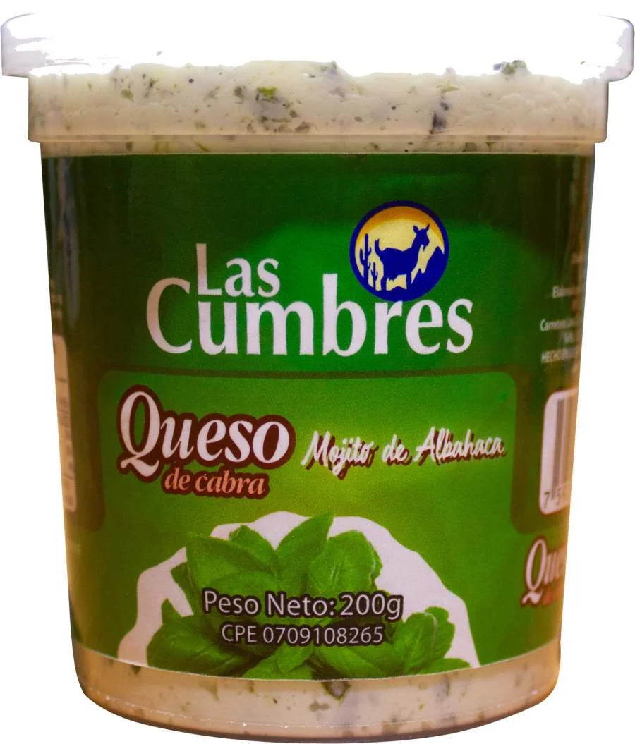 Queso de cabra con mojito de albahaca las cumbres 200 gr miniatura 2