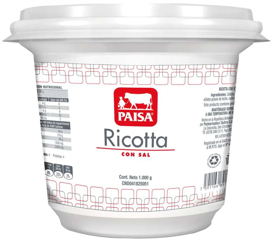 Ricotta c/sal 1kg paisa miniatura 2