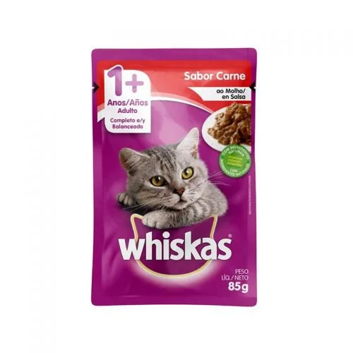 Sachet p/gato adulto sabor carne en salsa whiskas 85 gr miniatura 2