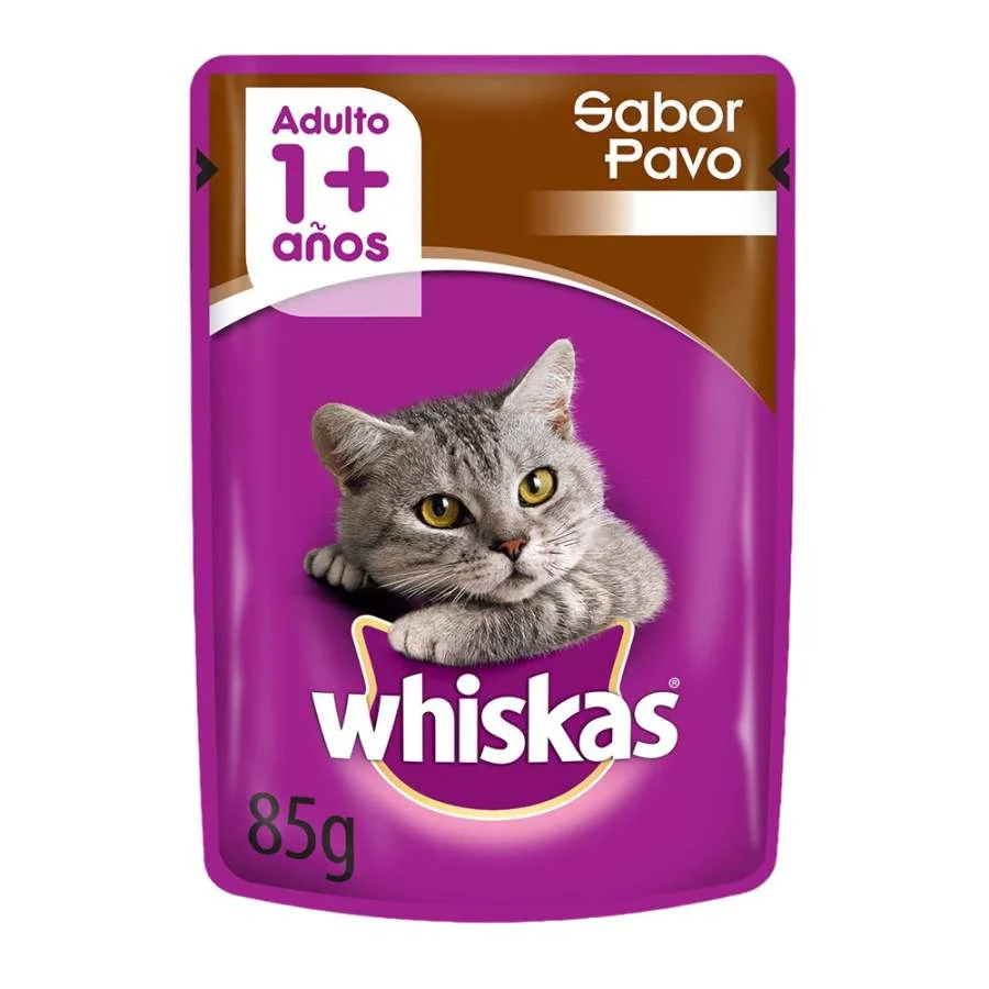 Sachet p/gato adulto sabor pavo en salsa whiskas 85 gr miniatura 2