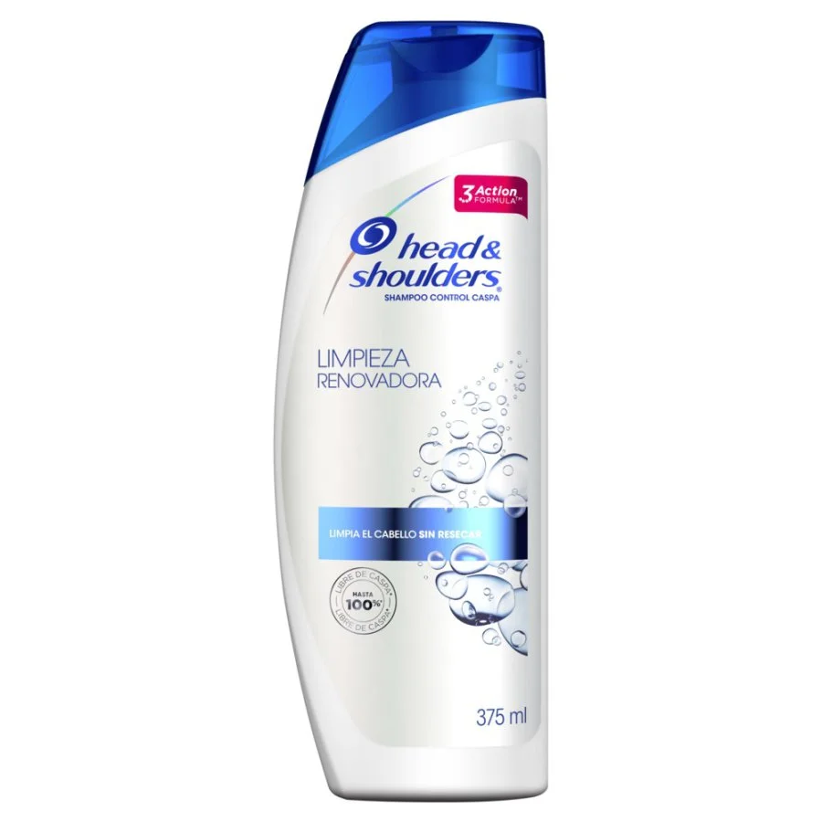 Shampoo head & shoulders 2 en 1 limpieza renovadora 375 ml miniatura 1