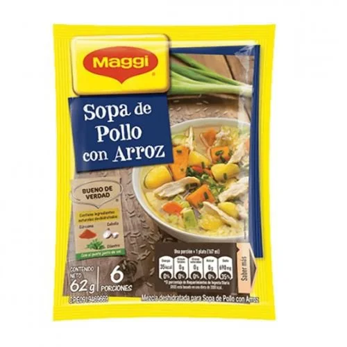 Sopa de pollo con arroz maggi 62 gr (12408799) miniatura 1
