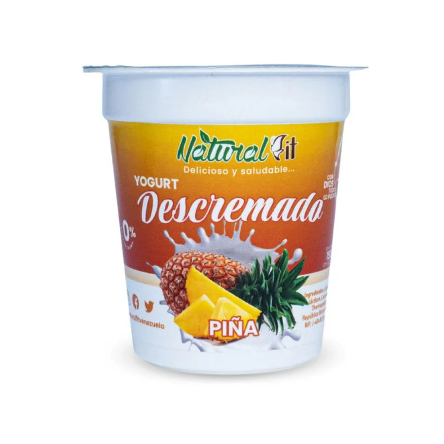 Yogurt descremado piña natural fit 150 gr miniatura 2