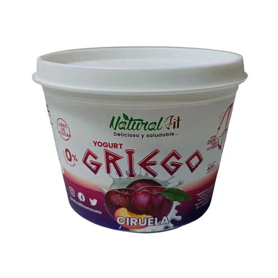 Yogurt griego ciruela natural fit 400 cc miniatura 1