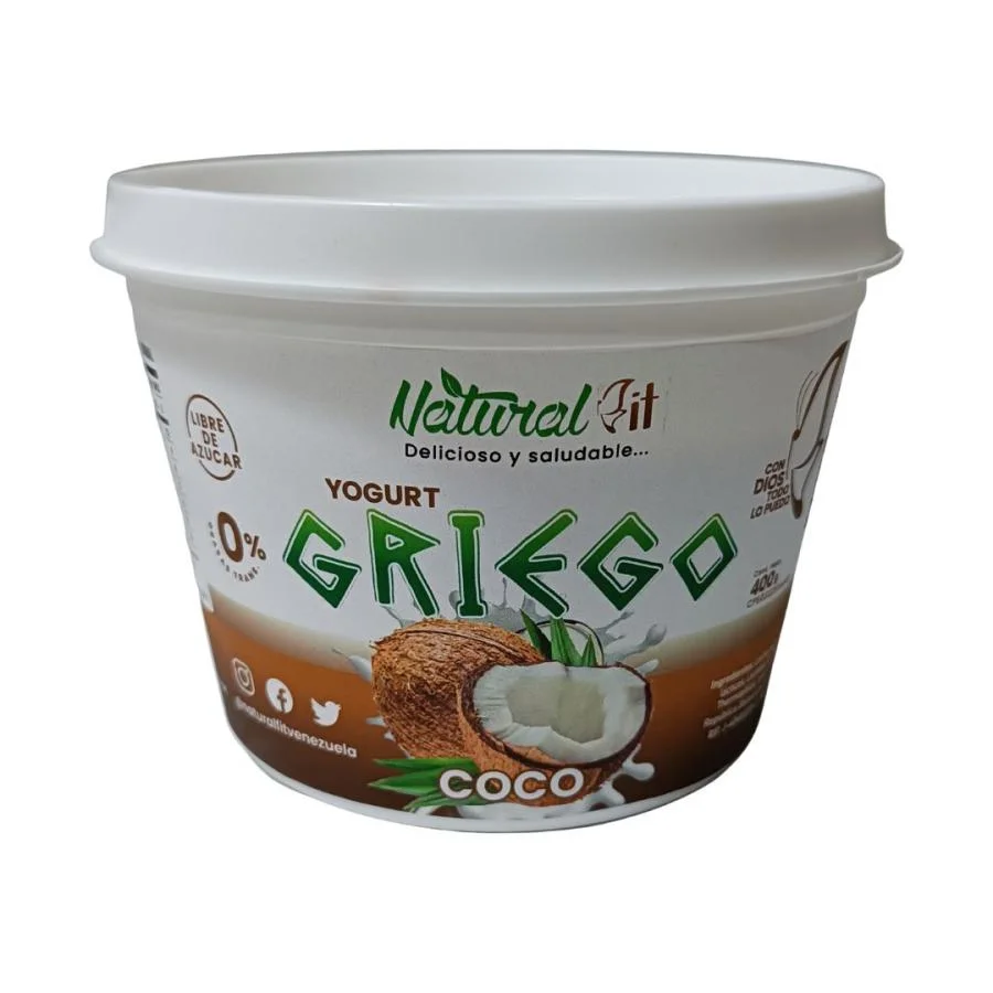 Yogurt griego coco natural fit 400gr miniatura 1