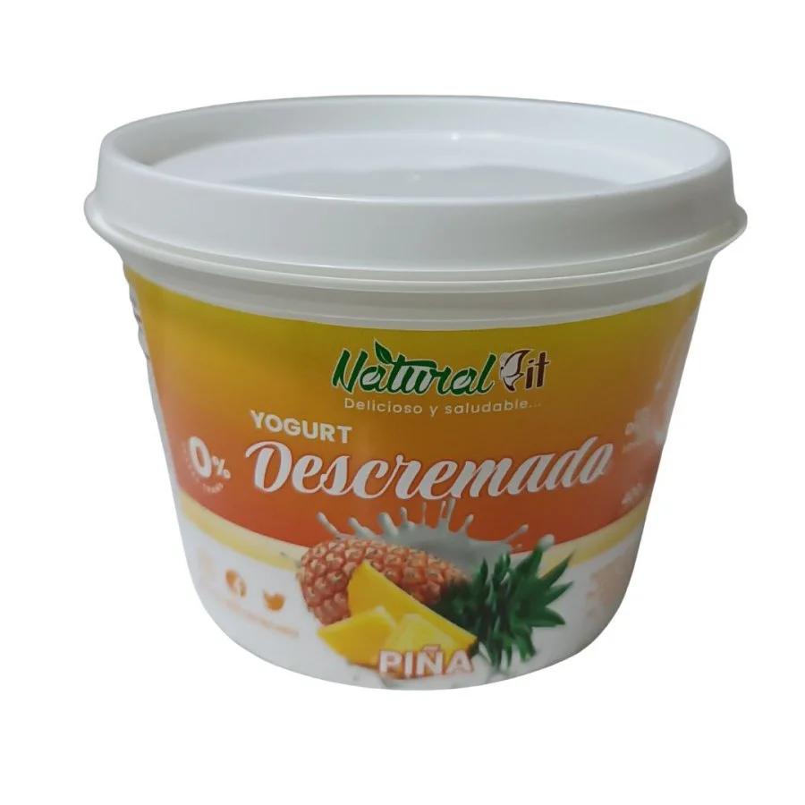 Yogurt descremado piña natural fit 400 gr miniatura 2