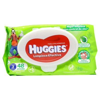 Toallas humedas huggies limp efectiva con tapa 48 und miniatura 1