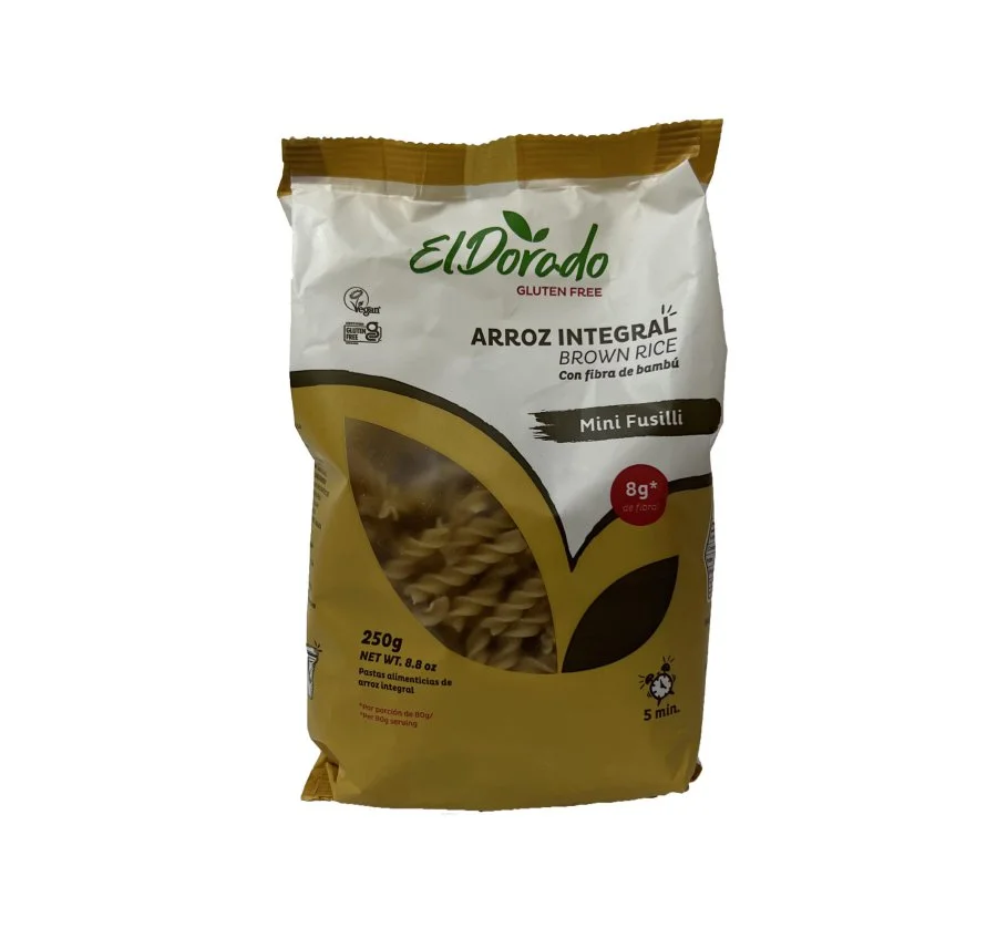 Pasta de arroz integral mini fusilli el dorado 250 gr miniatura 1