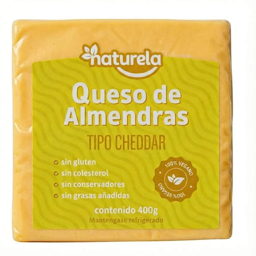 Queso de almendras tipo cheddar sin gluten naturela 250gr miniatura 1