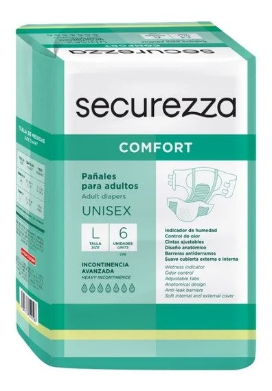 Pañales de adulto comfort securezza talla l 6und miniatura 2
