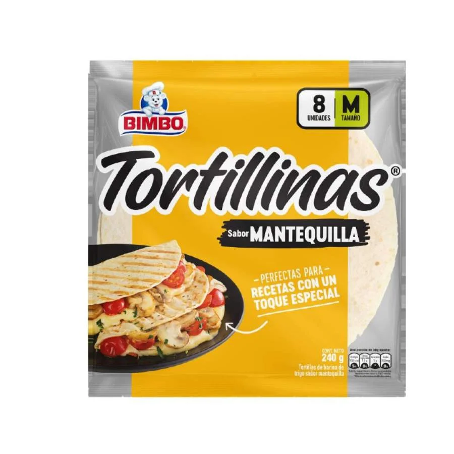Tortillas sabor a mantequilla bimbo 330gr miniatura 2