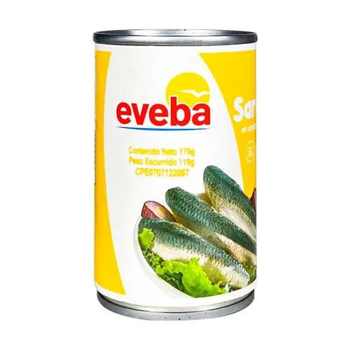 Sardina en aceite vegetal eveba 170 gr miniatura 2