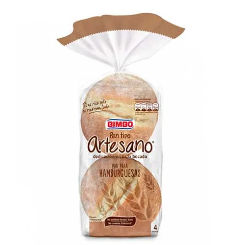 Pan hamburguesa artesano bimbo 4p 400gr miniatura 1