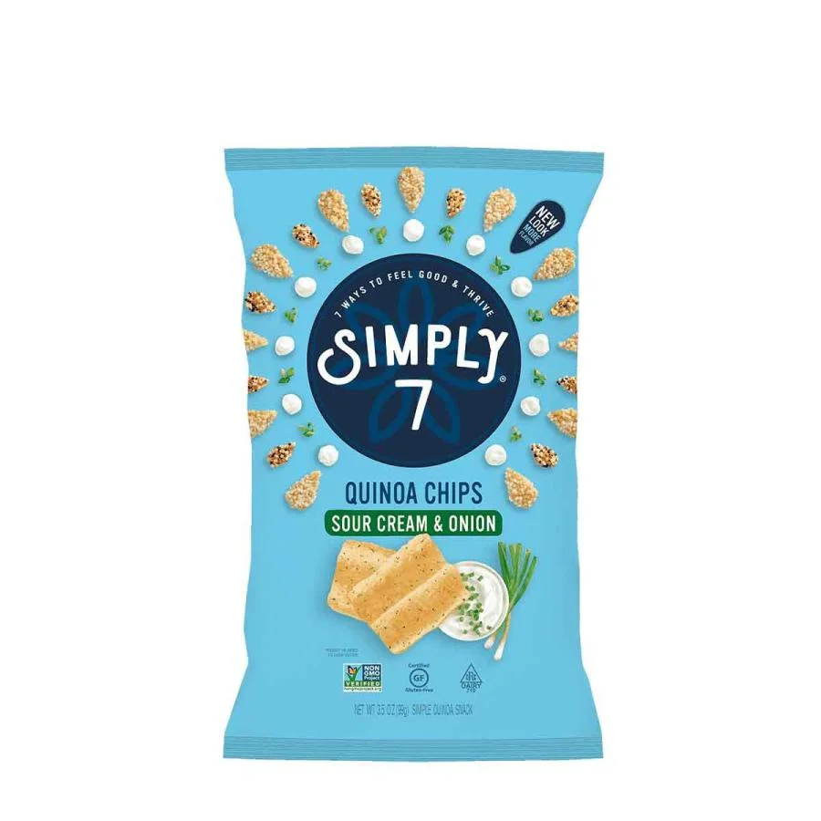 Chips quinoa sour cream & onion 99gr simply 7 miniatura 1