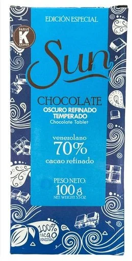Chocolate oscuro refinado y temperado eritritol sun 70% 100gr miniatura 2