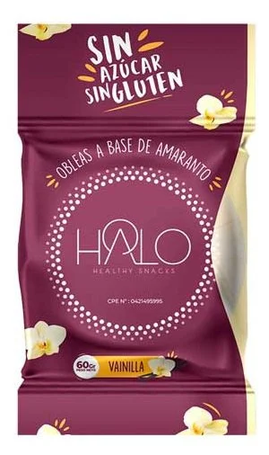 Obleas de amaranto sabor vainilla halo 60g miniatura 2