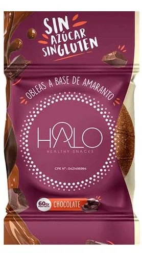 Obleas de amaranto sabor chocolate halo 60g miniatura 1