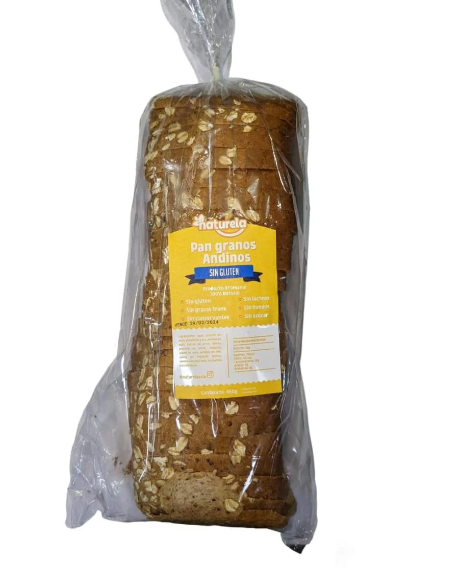 Pan sandwich granos andinos naturela 450gr miniatura 1