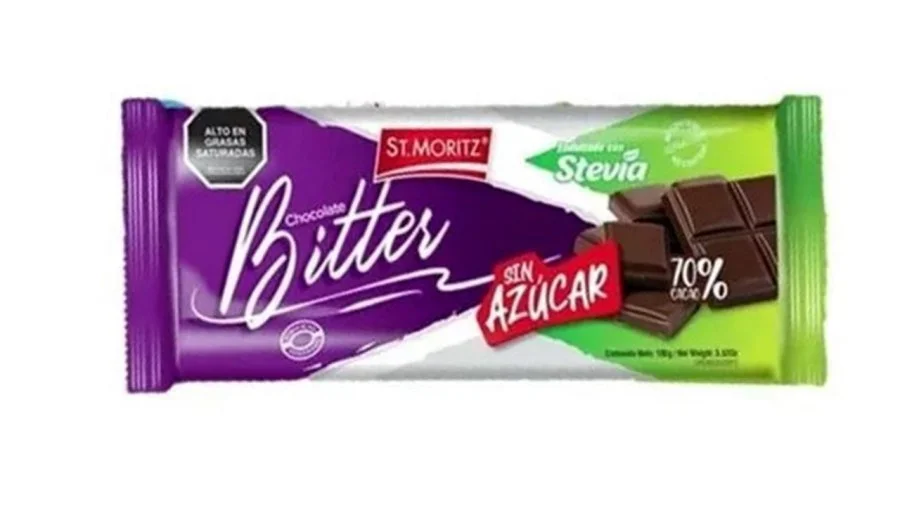 Chocolate bitter sin azucar c/stevia st. moritz 100gr miniatura 1
