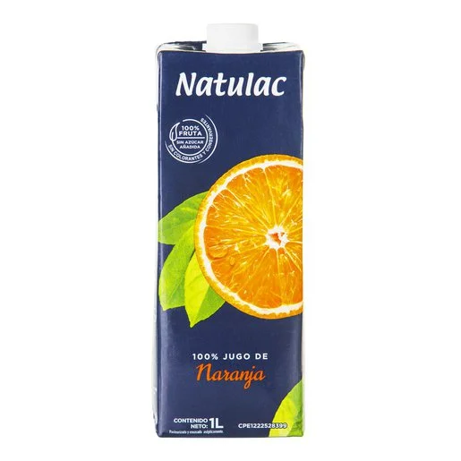 Jugo de naranja 100% sin azucar natulac 1l miniatura 2