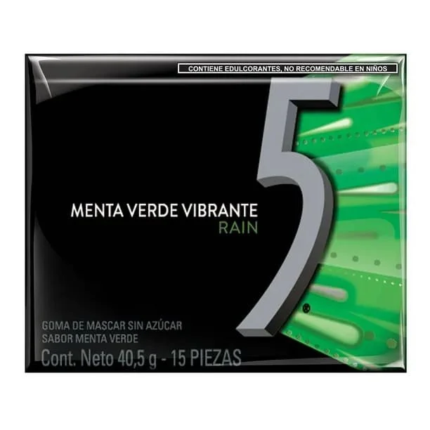 Chicles five 5 gum rain spearmint 40.5g miniatura 2