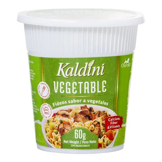 Fideo sabor a vegetales kaldini cup 60g