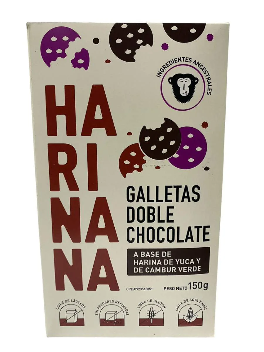 Galletas doble chocolate chips harinana 150gr miniatura 1