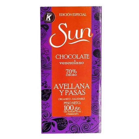 Chocolate oscuro avellana sun 100 gr miniatura 2
