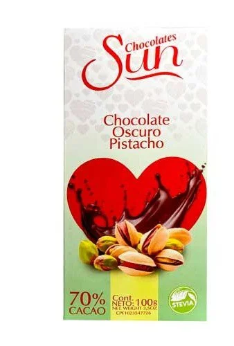 Chocolate oscuro con pistacho sun 100 gr miniatura 1