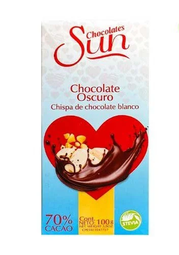 Chocolate con chispas de chocolate blanco sun 100g miniatura 2