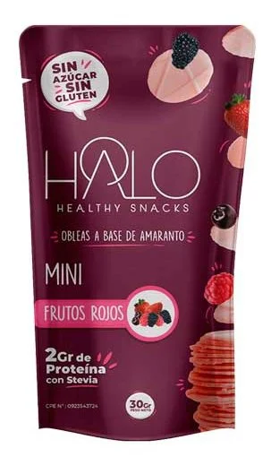 Mini obleas de amaranto frutos rojos halo 30g miniatura 1