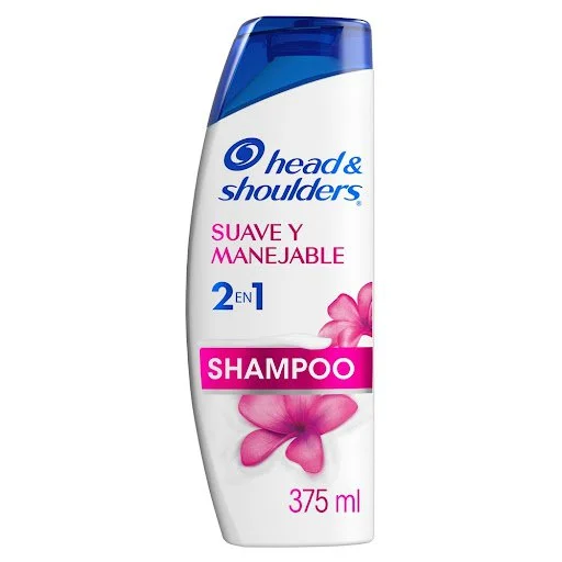 Shampoo head & shoulders 2 en 1 suave y manejable 375 ml miniatura 2