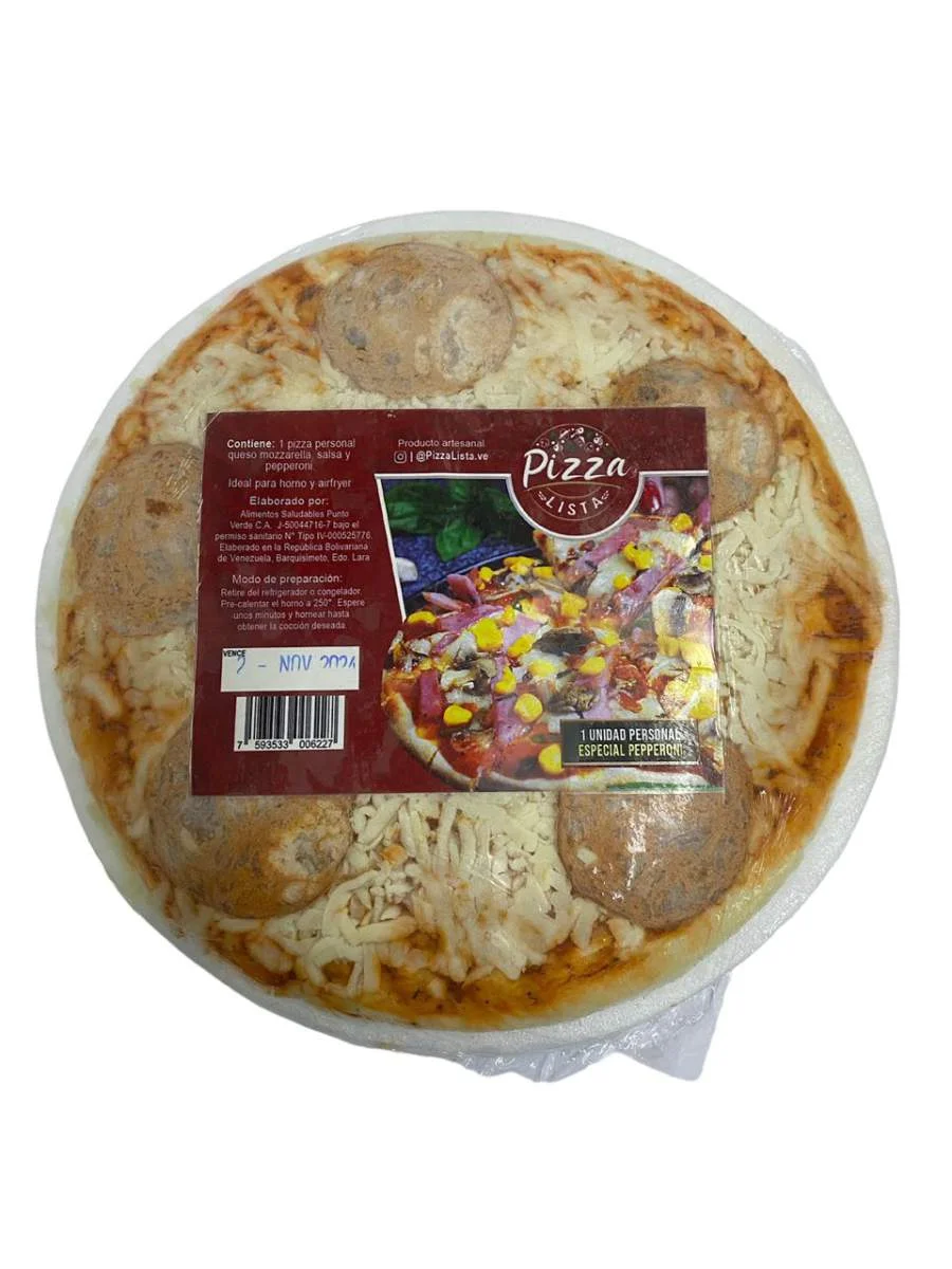 Pizza lista pepperoni pequeña (20 cm) miniatura 2