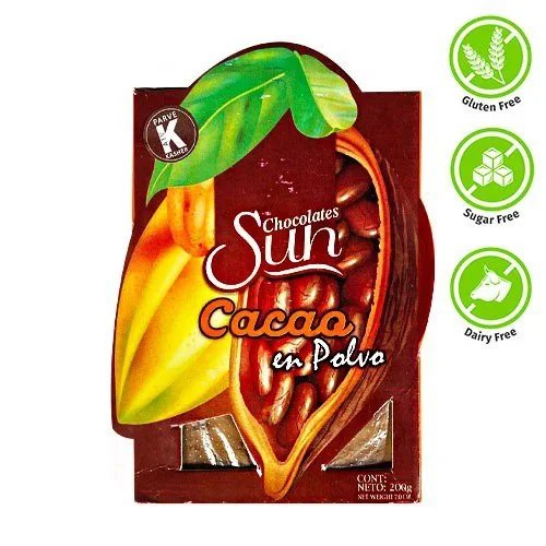 Cacao en polvo sin endulzante sun 200g miniatura 1