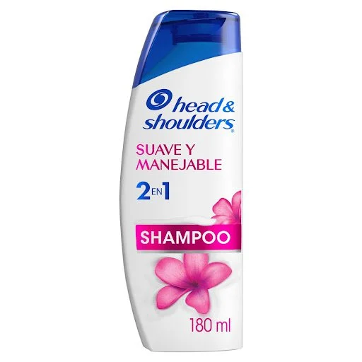 Shampoo head & shoulders 2 en 1 suave y manejable 180 ml miniatura 2