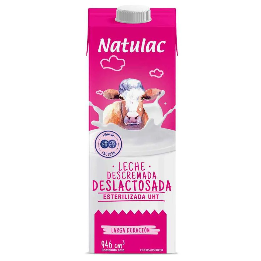 Leche descremada deslactosada natulac uth 946ml