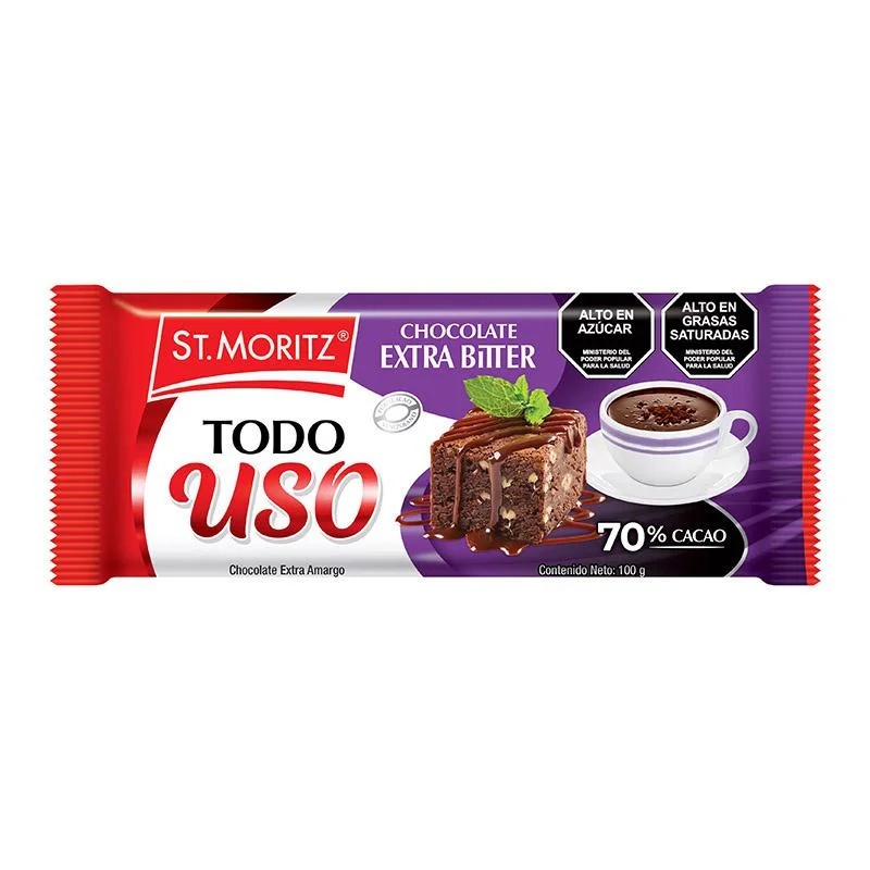 Chocolate extra bitter todo uso st. moritz 100g miniatura 1