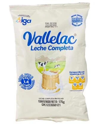 Leche completa vallelac 175 gr miniatura 2